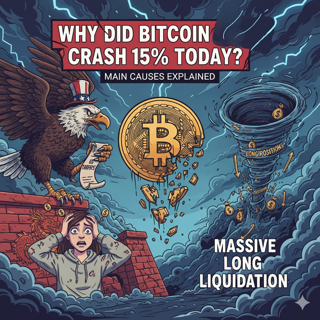 Why Did Bitcoin Crash 15% Today? Main Causes Explained