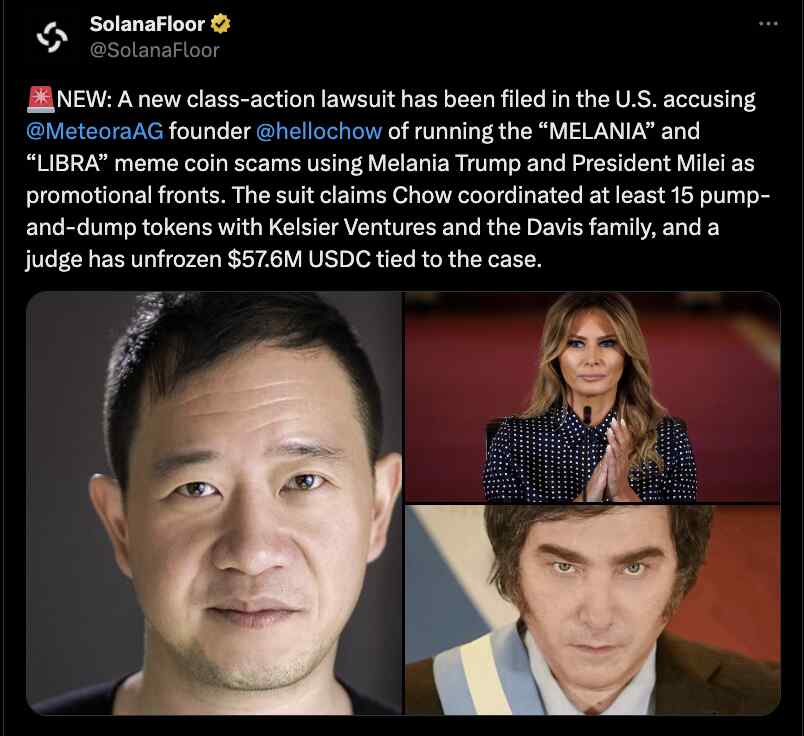 a tweet about the latest class action lawsuit filed Benjamin Chow