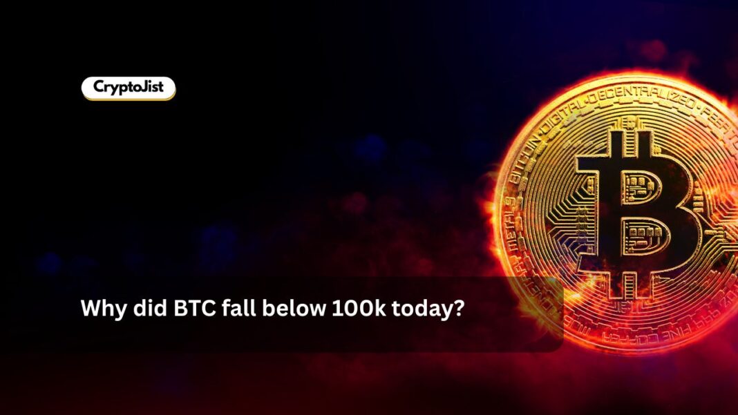 Why did BTC fall below 100k today?