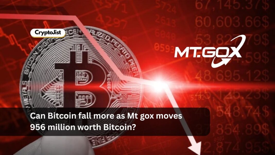 Can Bitcoin fall more as Mt gox moves 956 million worth Bitcoin