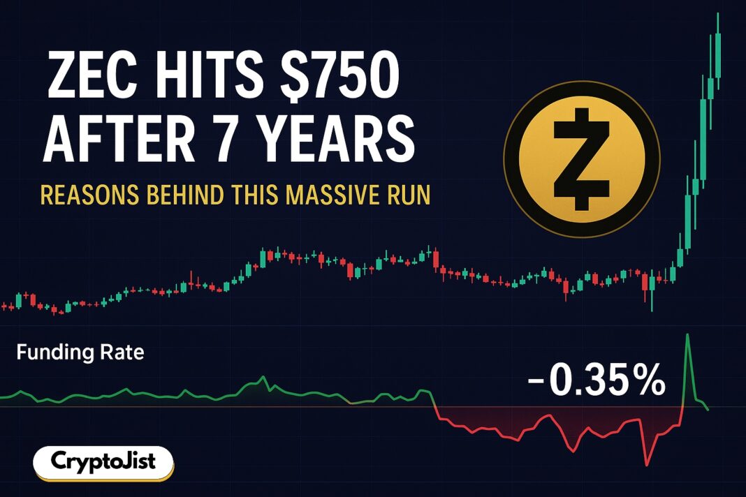 ZEC Hits $750 After 7 Years – Reasons Behind This Massive Run