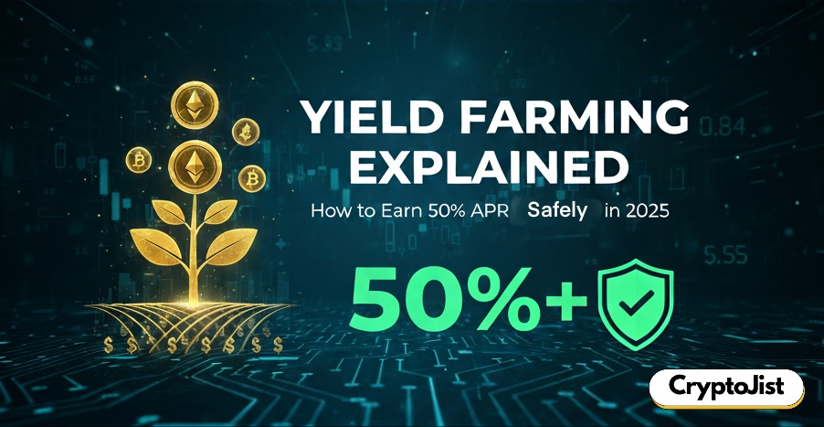 Yield Farming Explained — How to Earn 50%+ APR Safely in 2025