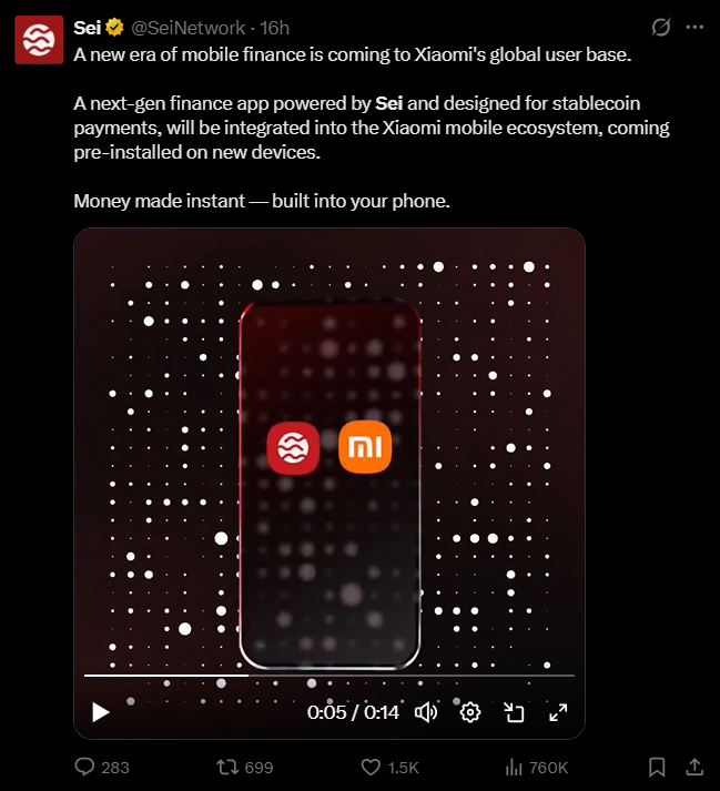 Sei Token Soars with Xiaomi Partnership. Will SEI Hit $0.20 Before 2026?