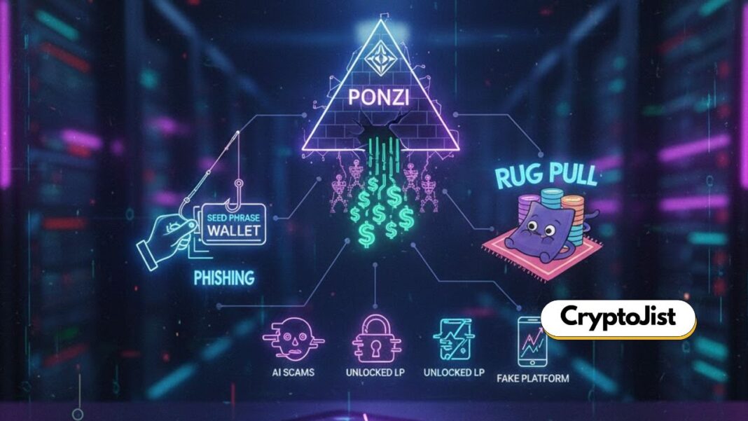 Top Crypto Scams Explained: Rug Pulls, Phishing & Ponzi Schemes