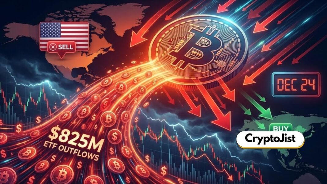 US Becomes Biggest BTC Seller as Bitcoin ETFs Bleed $825M