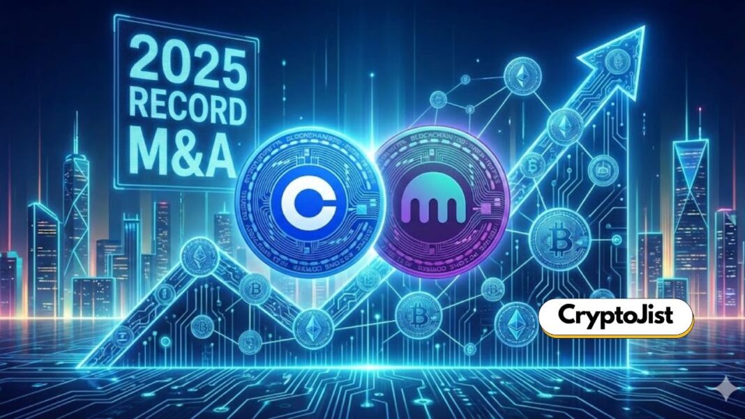 Crypto M&A Hits Record $8.6 Billion in 2025: Coinbase, Kraken Lead Surge