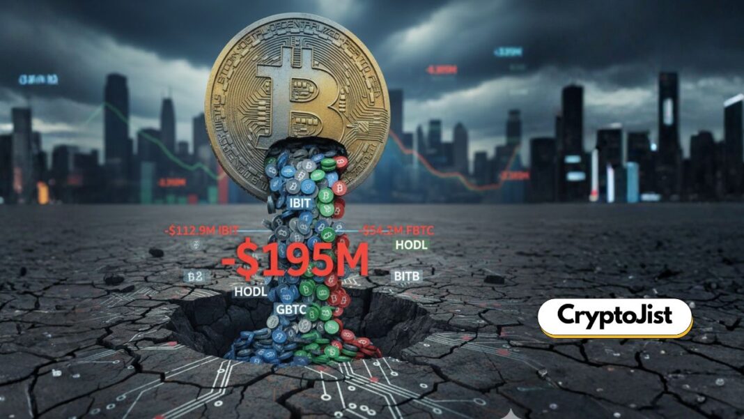 Spot Bitcoin ETFs Bleed $195M. Are Institutions Exiting BTC with this exodus of bitcoin etfs?