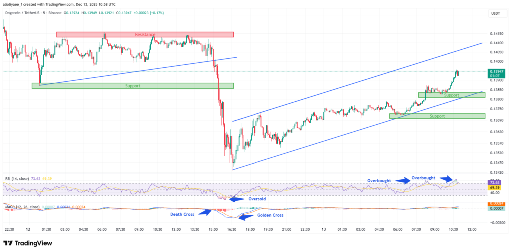 Dogecoin Rockets 3% in 24 Hours. Will It Break $0.15 before 2026?"