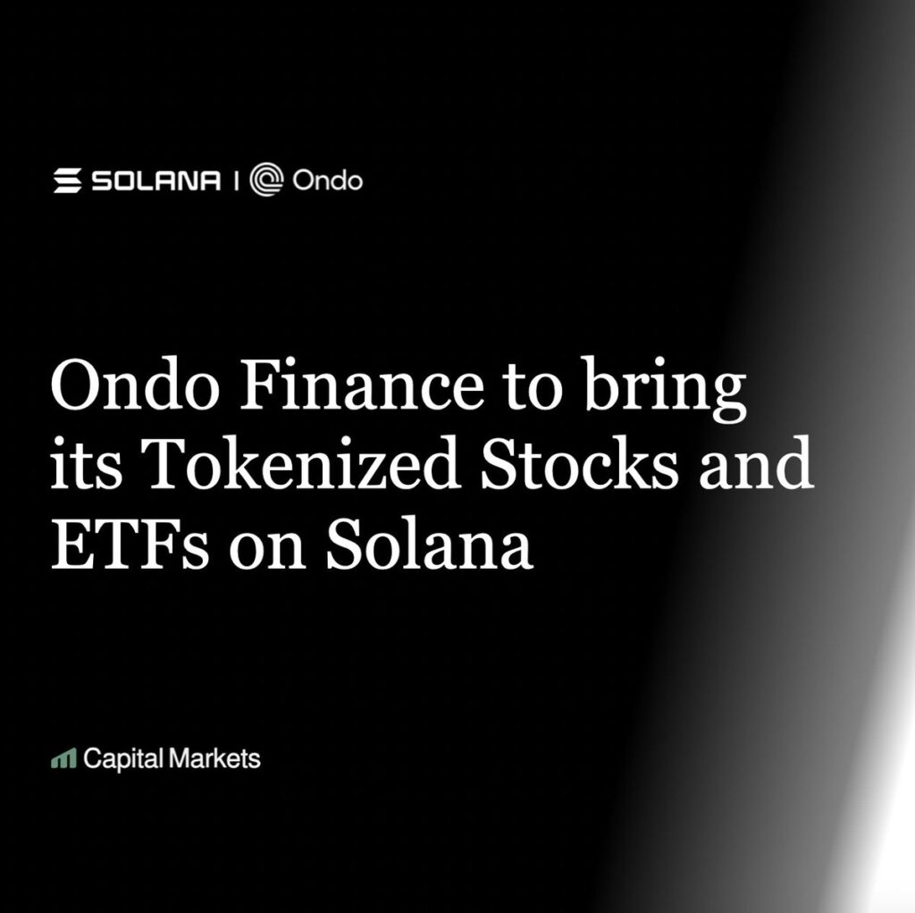 Ondo Finance to Offer Tokenized US Stocks on Solana