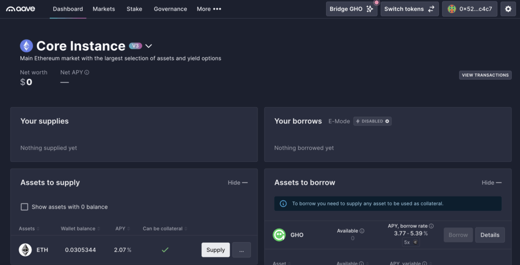 yield farming on aave