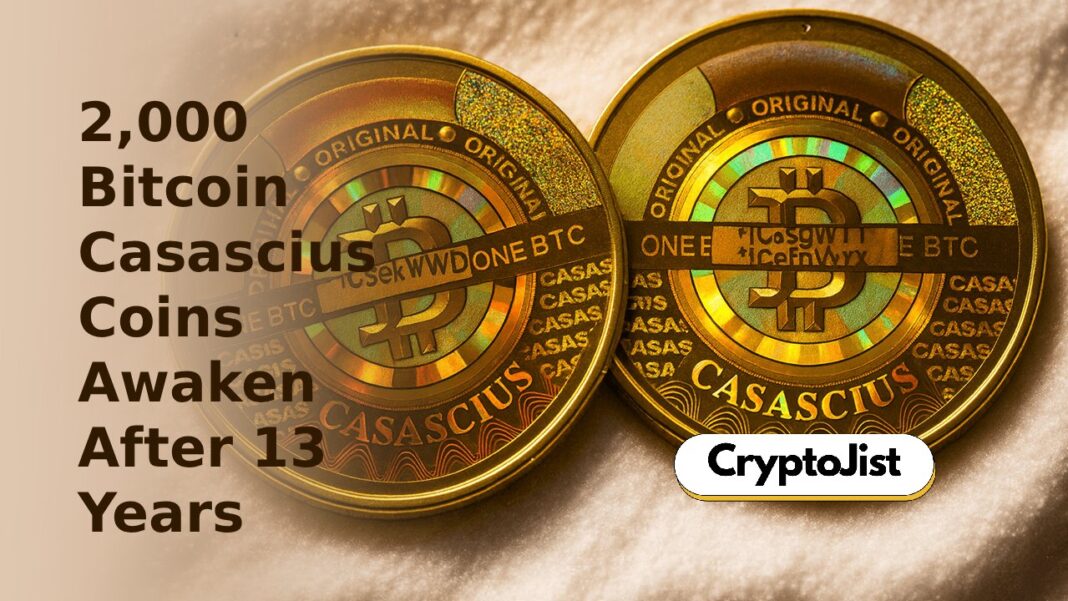 BTC falls below $90K as 2,000 Bitcoin Casascius Coins Awaken After 13 Years