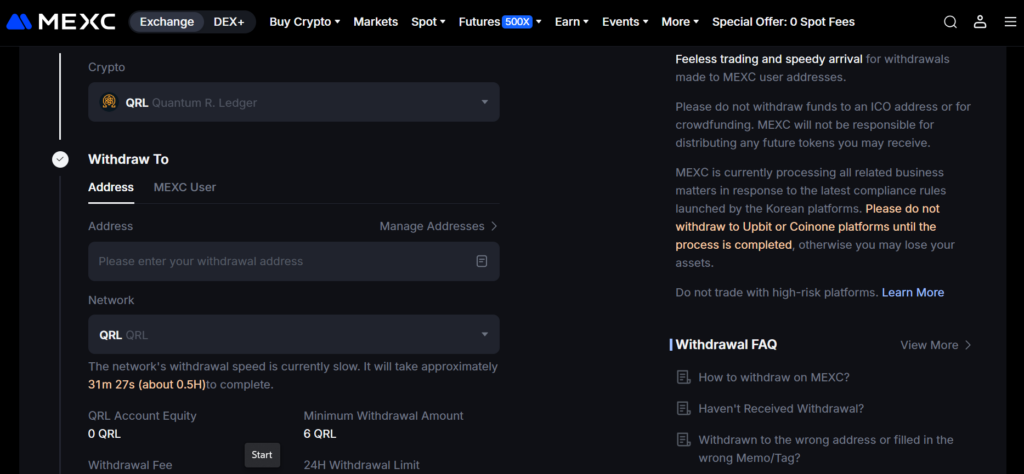 Quantum Resistant Ledger of  